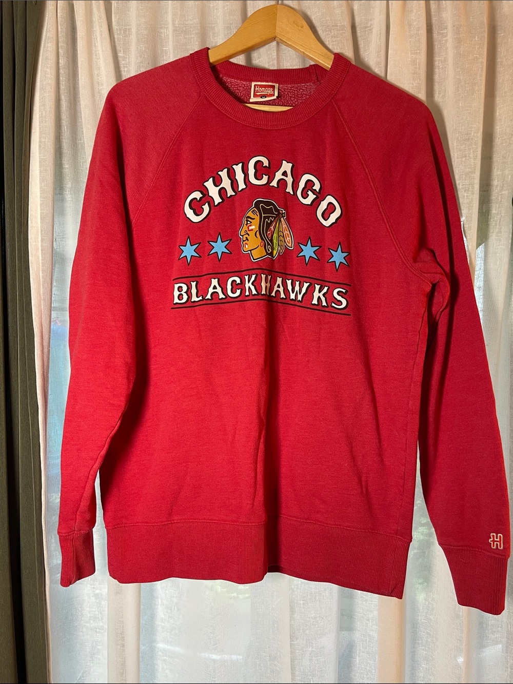 HOMAGE Red Chicago Blackhawks Crewneck Sweatshirt